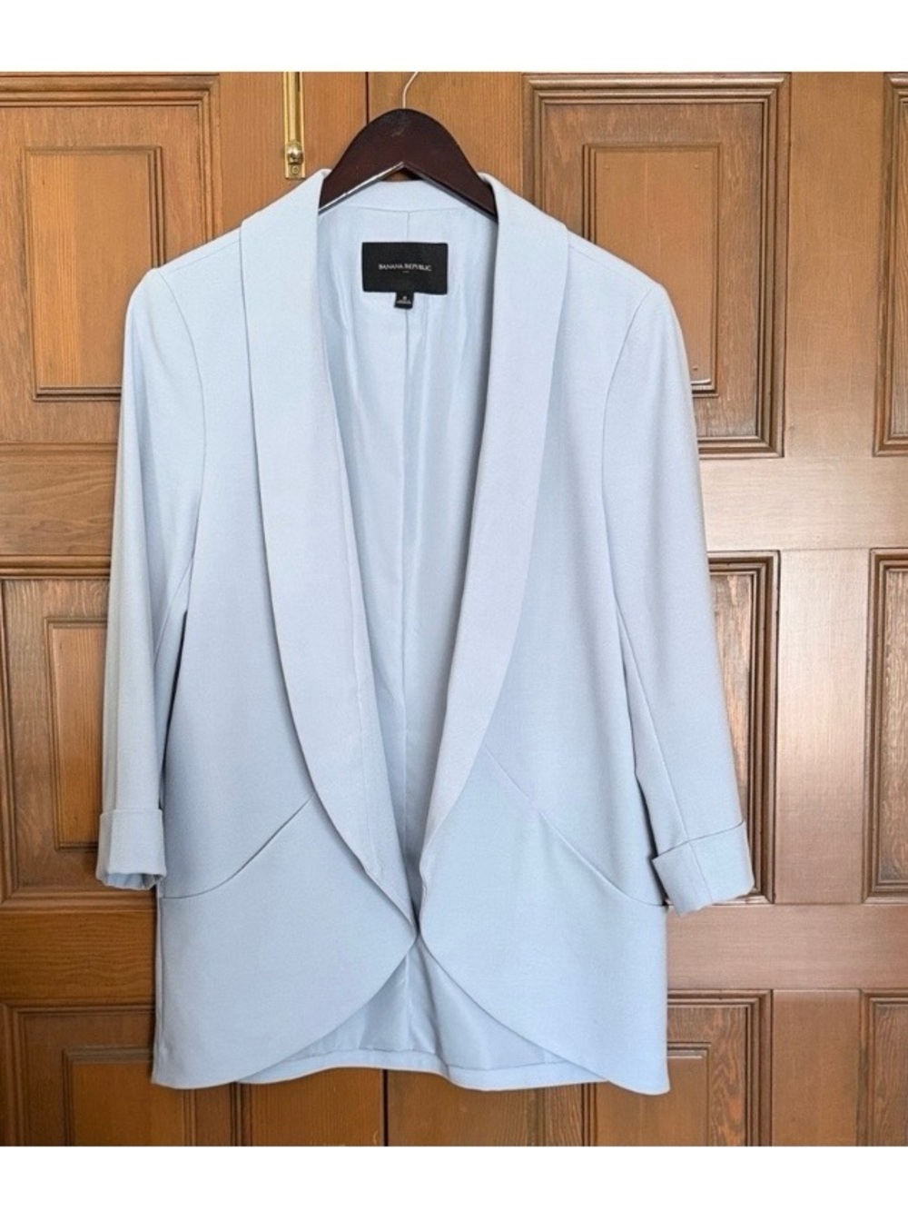 Banana Republic Pale Blue Draped Open-Front Blazer
